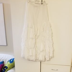 White full ruffle skirt